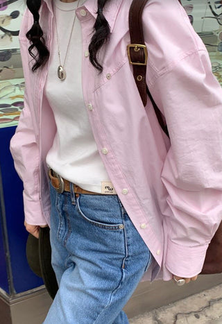 Loose embroidery shirt