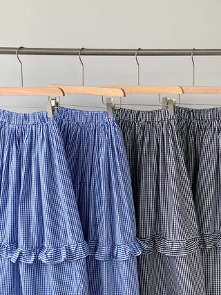 Plaid wood ear skirt