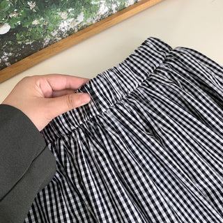 Plaid wood ear skirt