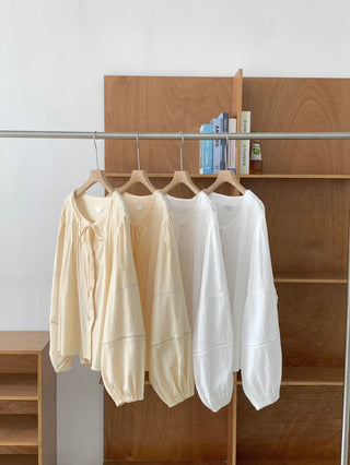 Drawstring pleated shirt