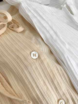 Drawstring pleated shirt