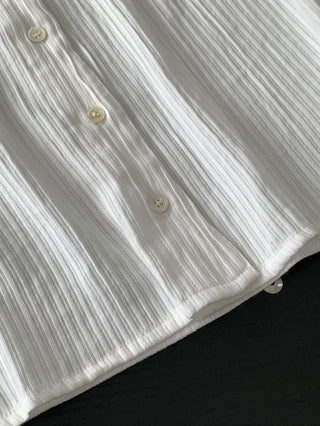 Drawstring pleated shirt