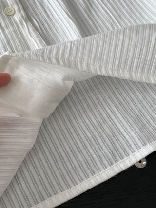 Drawstring pleated shirt