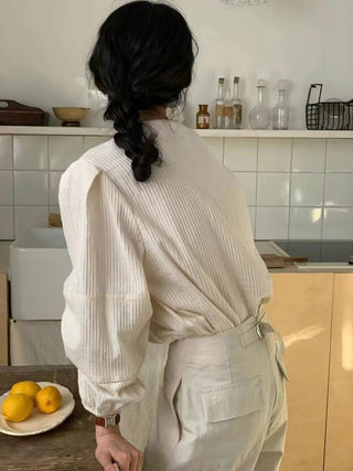 Drawstring pleated shirt