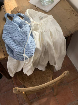 Drawstring pleated shirt