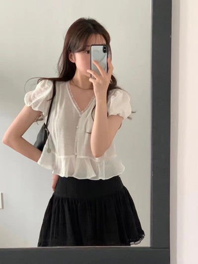 Lace edge shirt