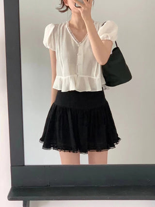 Lace edge shirt