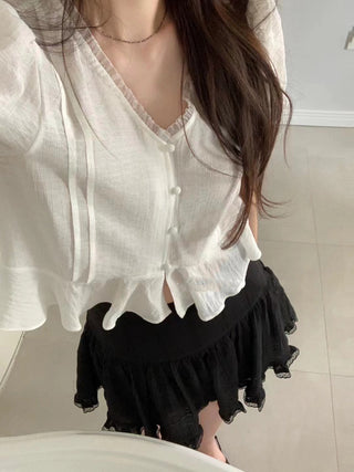 Lace edge shirt