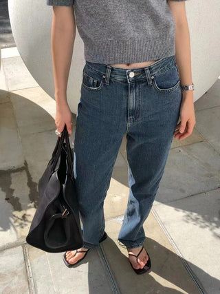 French straight jeans