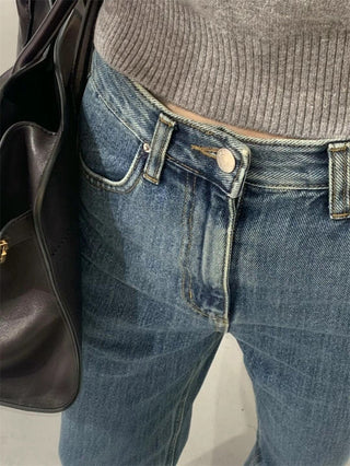 French straight jeans