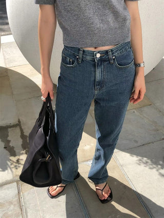 French straight jeans