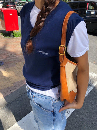 Solid knit vest