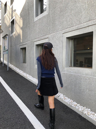 Solid knit vest
