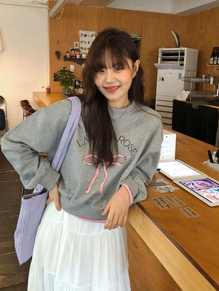 Bow print sweater