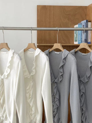 Ruffled cardigan
