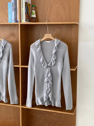 Ruffled cardigan