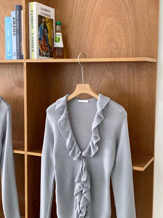 Ruffled cardigan