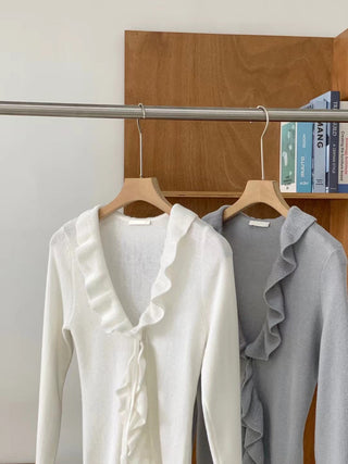 Ruffled cardigan