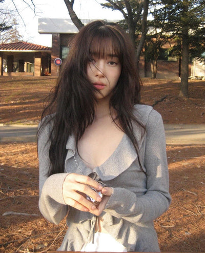 Ruffled cardigan