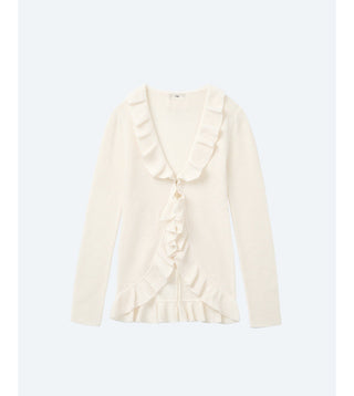 Ruffled cardigan