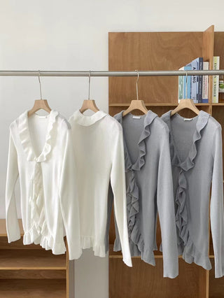 Ruffled cardigan