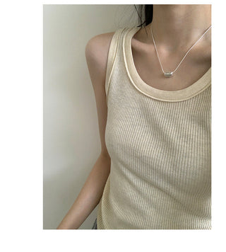 French U-neck vest Top
