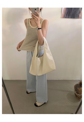 French U-neck vest Top