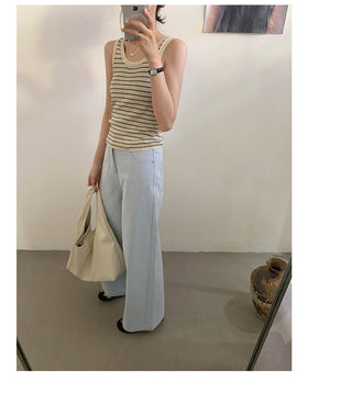 French U-neck vest Top