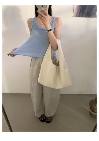 French U-neck vest Top