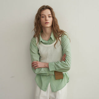 French U-neck vest Top