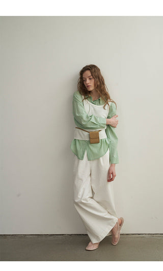 French U-neck vest Top