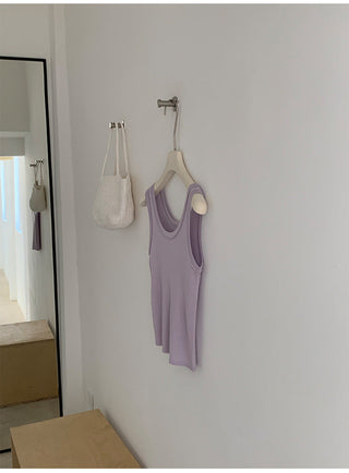 French U-neck vest Top