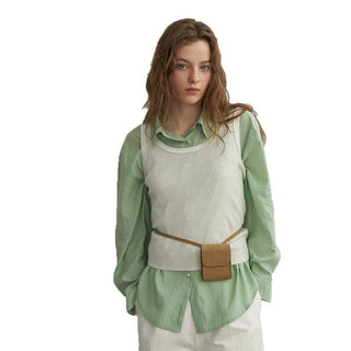 French U-neck vest Top