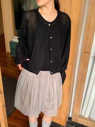 Mesh midi skirt