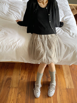 Mesh midi skirt