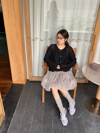 Mesh midi skirt