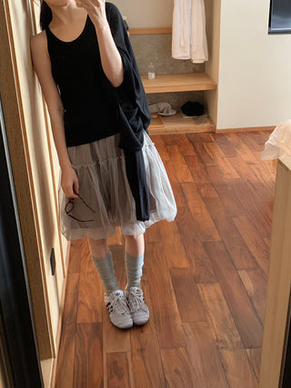 Mesh midi skirt