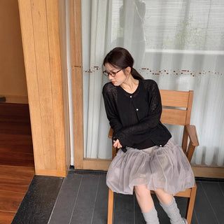 Mesh midi skirt