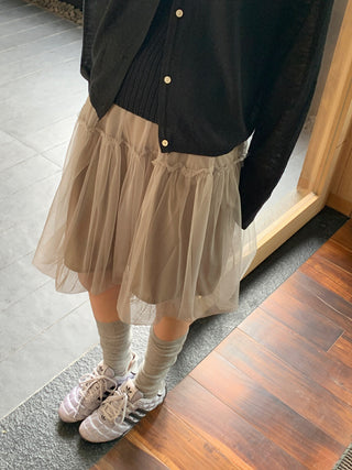 Mesh midi skirt