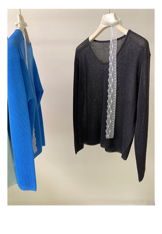 Lace V-neck sweater