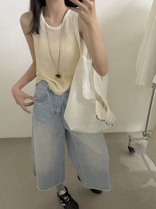 Linen knit vest