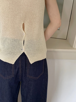 Linen knit vest
