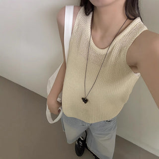Linen knit vest