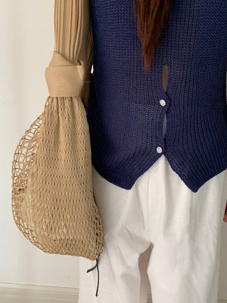 Linen knit vest