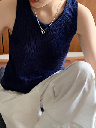 Linen knit vest