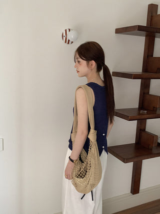 Linen knit vest