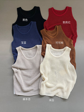 Linen knit vest