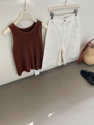 Linen knit vest