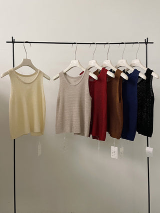 Linen knit vest