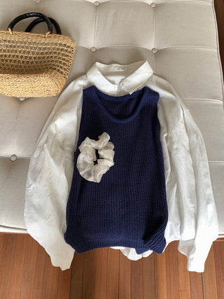 Linen knit vest